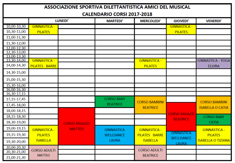 Calendario 2017-2018